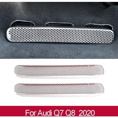 Stainless Steel Car Air Vent Cover Trim For Audi Q7 Q8 2020 Under Seat Air Conditioner Dustproof Ventilation Grille Accessories