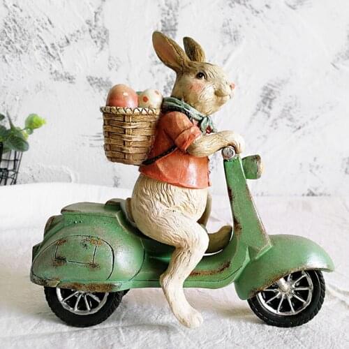 NEW Cute Rabbit Resin Crafts Creative Miniatures Figurines Teraryum Fairy Garden Accessories Lovely Home Decor Wedding Gifts