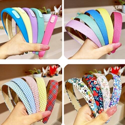 2021 Women Girls Vintage Sweet Broadside Headbands Lady Lovely Colorful Hair Hoop Hairbands Female Fashion Hair Accessories
