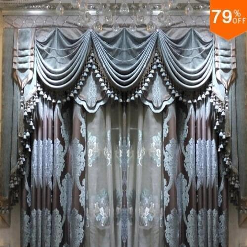 For 2 to 2.5 meter window grey sky blue 3D curtain live room curtains Blackout BedRoom curtains for living room curtains luxury
