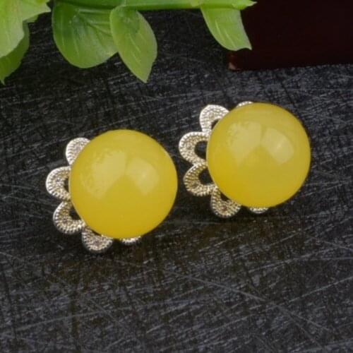 Baltic Ambers earrings for Unisex Cool Stunning Genuine Natural Stone Trendy Antique Silver Jewelry Punk Wedding earring