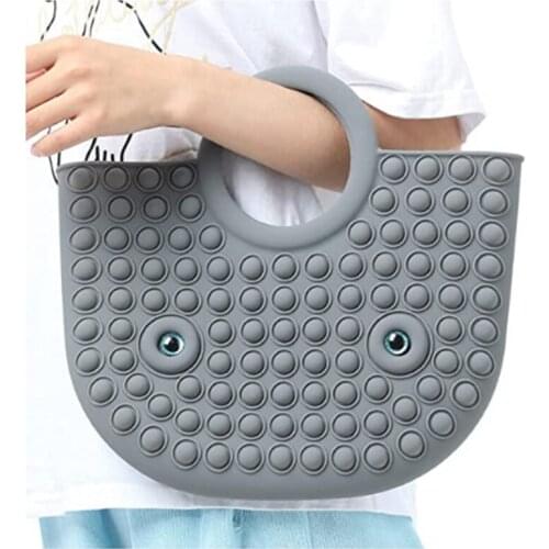 Rainbow Color Simple Dimple Fidget Stress Relief Squeeze Toys Silicone Bags for Women Luxury Fashion Handbags Ladies Casual Bags