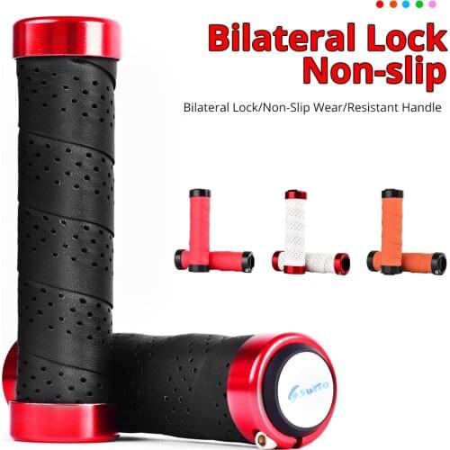 SWTXO Bicycle Grips EVA PU Mountain Bike Grips Ultralight Anti-skid Shock-absorbing Soft MTB Handlebar Grips Bar End Double Lock