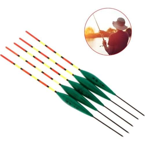 2021 New 5 Pcs/Set Fishing Float Buoy Fluorescent Tail Ice Fishing Winter Carp Tackle Barr Wood Luminous Accessories