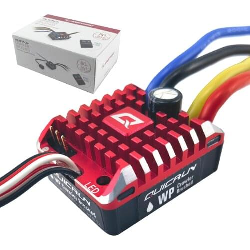 Hobbywing QuicRun 1:10 1/8 WP Crawler Brush Brushed 80A 1080 Electronic Speed Controller Waterproof ESC With Program box LED BEC