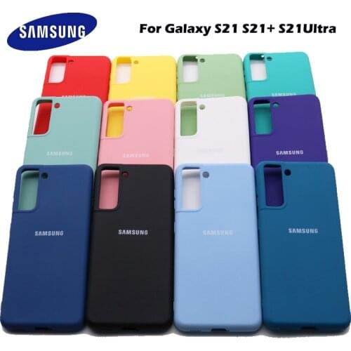 Samsung Silicone Cover Soft Liquid Silicone Office Solid color Style Case for Galaxy S21 S21 Plus S21 Ultra With Logo