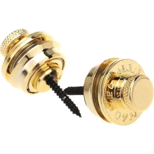 Musiclily Pro Heavy Duty Guitar Strap Locks Security Straplocks System for Fender Strat/Tele Guitar or Bass, Gold (Set of 2)