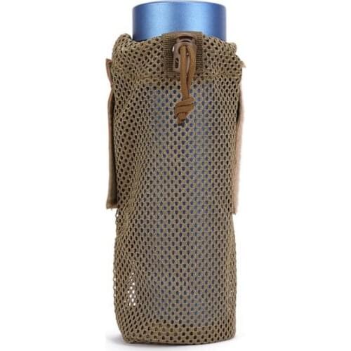 Tactical Molle Water Bottle Kettle Mesh Bag Holder Pouch Foldable Portable Pouch Outdoor Hunting Hiking Camping Water Bag