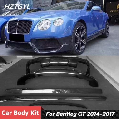 V Style Carbon Fiber Front Bumper Lip Rear Diffuser Spoiler Side Skirts For Bentley Continental GT Tuning 2014-2017