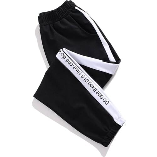 Oversized 2021 Harem Pants For Women Letters Printed Striped Patchwork Sweatpants Loose Sport Trousers Female Casual Wear P120