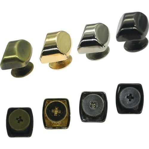 11 mm * 10 mm rectangular screw base three color decorative rivet arc surface leather DIY hardware accessories