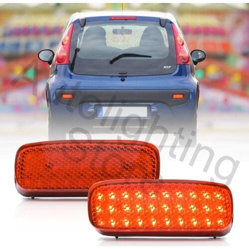 2X Led Rear Bumper Reflector Lights For Peugeot 107 206 607 2005-2012 Citroen C1 C5 05-08 Fiat Scudo 2007-up Car Tail Lamp