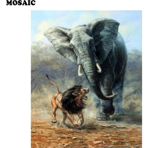 5D Diamond Painting Cross Stitch Diy Diamond Embroidery Lion Elephant picture Full Square Diamond Mosaic Needlework home decor