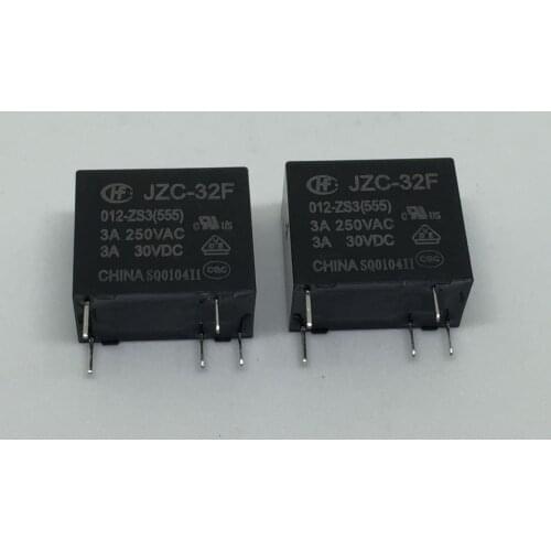 Free Shipping 100% new original relay 10pcs/lot JZC-32F 012-ZS3 (555) JZC-32F-012-ZS3 3A 5PIN HF32F-012-ZS3