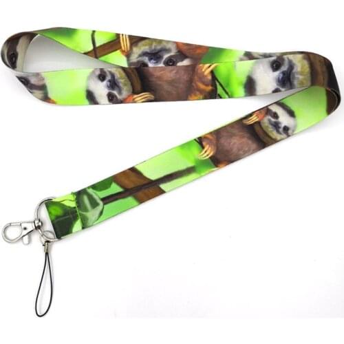 Animal Sloth Neck Strap Keychain Lanyard For Key Chain USB ID Card Badge Holder DIY Hang Rope Necklace Mobile Phone Accessories