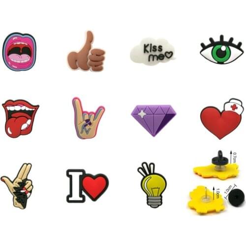 1pcs Mouth Lips Eyes Hands PVC Brooches Butterfly Clutch Pins Badges Cute Accessories Icons on Bags Clothes Hats Xmas Party Gift
