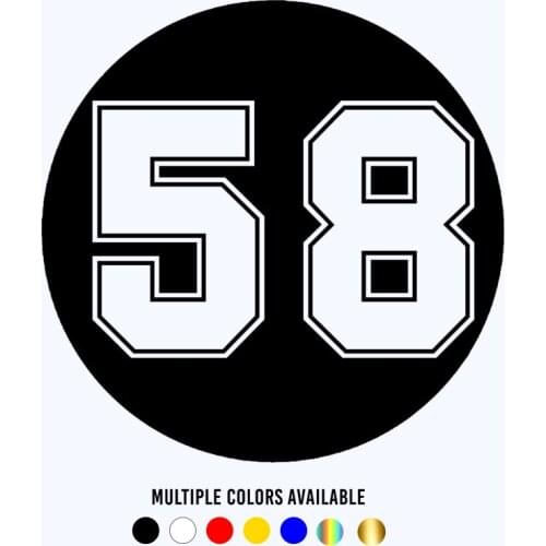 CK20305# Die-Cut Vinyl Decal Figure Number 58 Car Sticker Waterproof Auto Decors on Car Body Bumper Rear Window