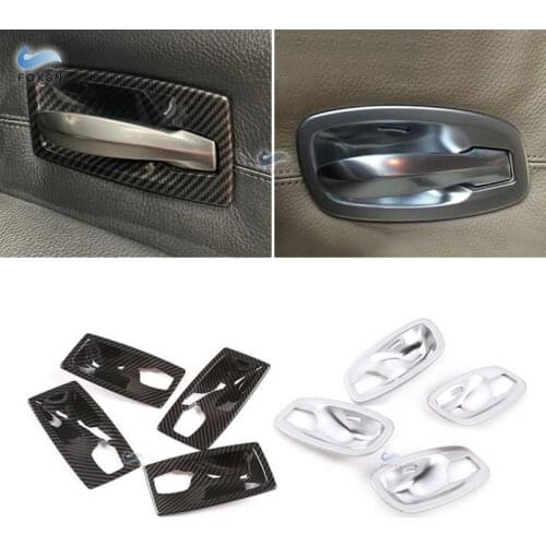 For BMW 5 Series E60 2004 2005 2006 2007 2008 2009 2010 Carbon Texture Car Interior Door Handle Bowl Frame Protective Cover