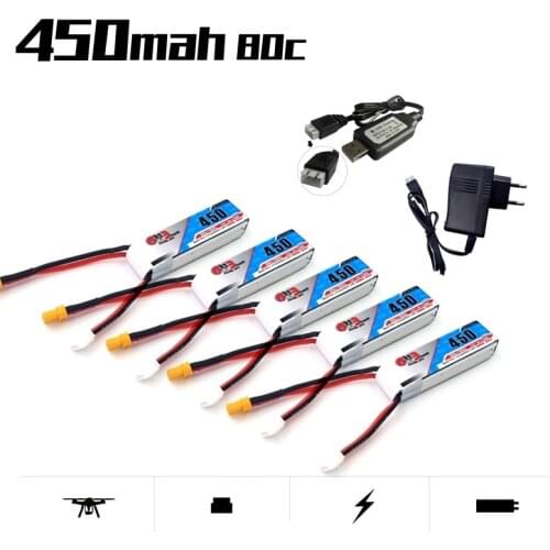 Gaoneng GNB 7.4V 2S 7.4V 450mAh 80C Lipo Battery for RC CineBee Cine Whoop BetaFPV Quadcopter Toothpick Drone XT30 Plug Charger