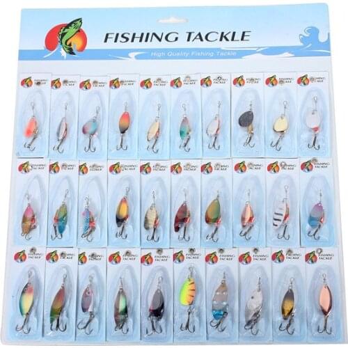 Good deal 30 X Metal Mixed Spinners Fishing Lure Pike Salmon Baits Bass Trout Fish Hooks