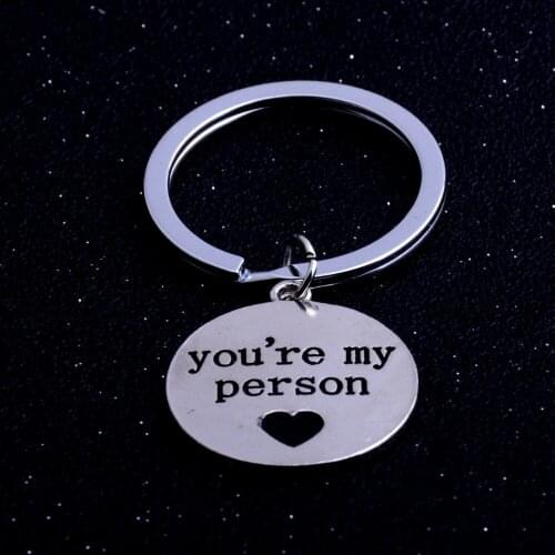 Love Heart Keychain Jewelry You're My Person Charm Keyring Key Chain Gifts For Women Best Friend Lovers Couples Friendship New