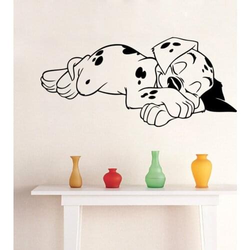 Cartoon 3D Cute Sleeping Tabby Dog Wall Stickers For Kids Rooms Nursery Wallpaper Bedroom DIY Art Mural Child Gifts Wall Decor