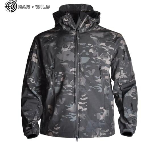 Shark Soft Shell Military Tactical Jacket Men Waterproof Warm Windbreaker US Army Clothing Winter Big Size Men Camouflage Jacket