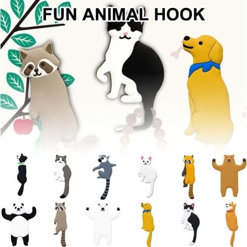 Lovely animal Fridge Hook Key Wall Crochet Holder Removable Kitchen Hooks Home Decor key holder wall can Washed holder wall hook