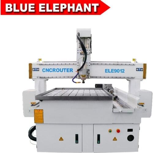 Low cost pcb cnc router 9012 t-slot working table with water tank cnc milling machine 4 axis rotary device