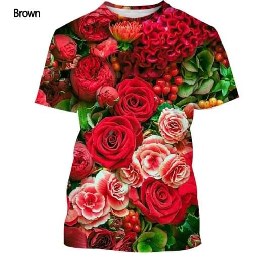 New Fashion Hawaiian Floral 3D Printed T-shirt Mens and Womens Summer Casual Short-sleeved Shirt Tops
