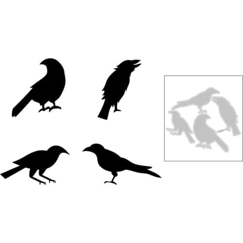 2020 New Halloween Metal Cutting Dies Animal Crow and Silhouettes Die Cut Scrapbooking For Craft Card Paper Making no Stamps Set