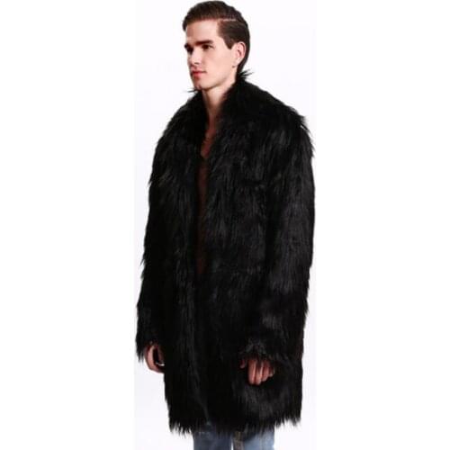 Autumn long faux mink leather jacket mens winter thicken warm fur leather coat men slim jackets jaqueta de couro fashion B57