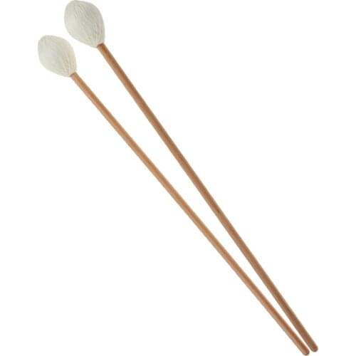 2pcs Medium Hard Marimba Mallets Sticks with Wood Handle for Musical Playing