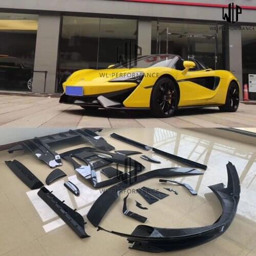 Carbon fiber Front splitter Rear lip Side skirts Rear spoiler Rear air vents Door handle Engine hood For McLaren 540C 570S 570GT