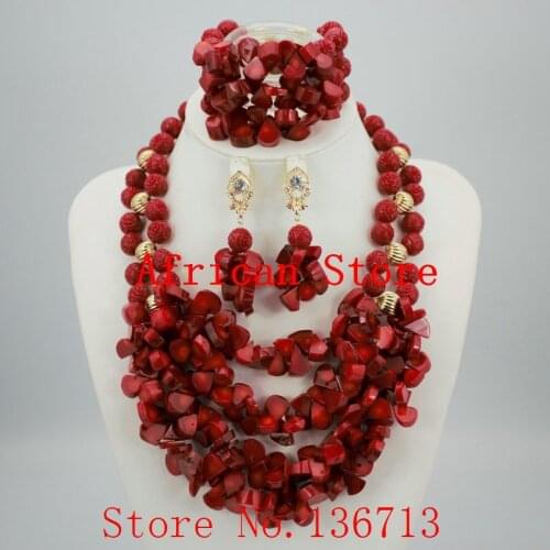 Latest Coral Gold African Wedding Beads Jewelry Set African Nigerian Coral Beads Jewelry Set Dubai Gold Bridal Jewelry Set R061