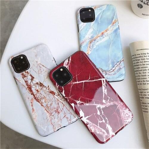 Anti-fall agate marble Case For iphone 11 11Pro Max 12 Pro 12Mini XS Max XR 6 6s 7 8 Plus Hybrid silicone case shockproof cover