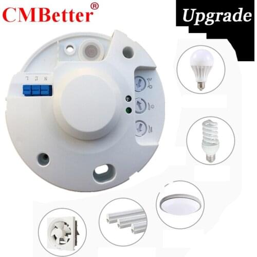 FREE Hot Sale 5.8GHz HF Systerm LED Microwave 360 Degree Radar Sensor Light Switch Ceiling light Occupancy Body Motion Detector