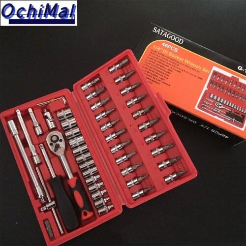 Hand Tool Socket Wrench Car Repair Ratchet Wrench Key Set Auto Maintenance Tire Removal Sleeve Spanner Set Tool Wrench Universal
