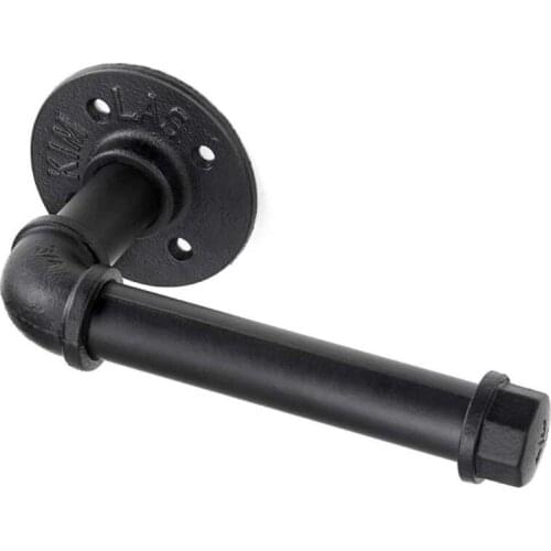 Rustic Industrial Pipe Toilet Paper Holder Heavy Duty Industrial Pipe Style Tissue Roll Rack Vintage Wall Mounted Kit A5YD