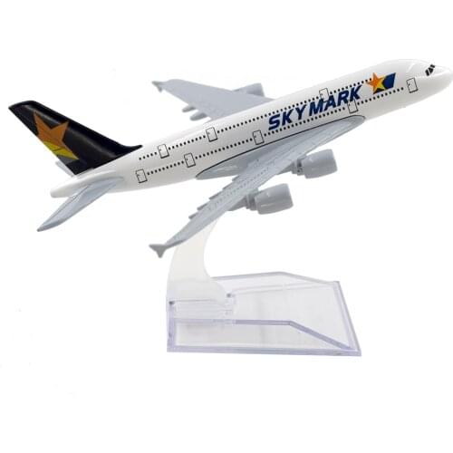 1/400 Aircraft Skymark Airlines A380 Japan 16cm Alloy Plane Model Toys Children Kids Gift for Collection Desk Decoration
