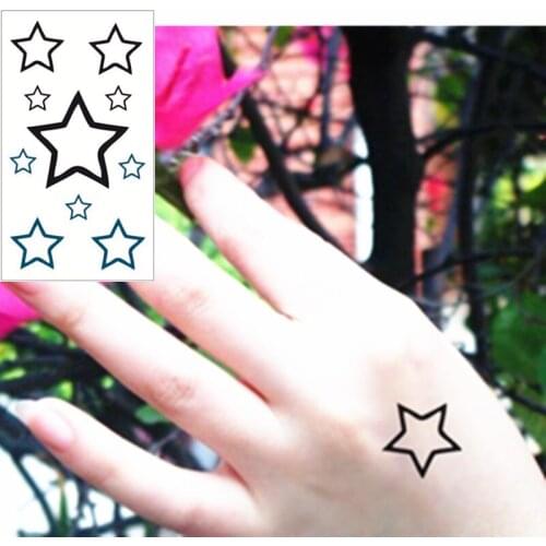 SHNAPIGN Hollow star Flash Tattoo Hand Sticker 10.5*6cm Small Waterproof Henna Beauty Temporary Body Sticker Art FREE SHIPPING