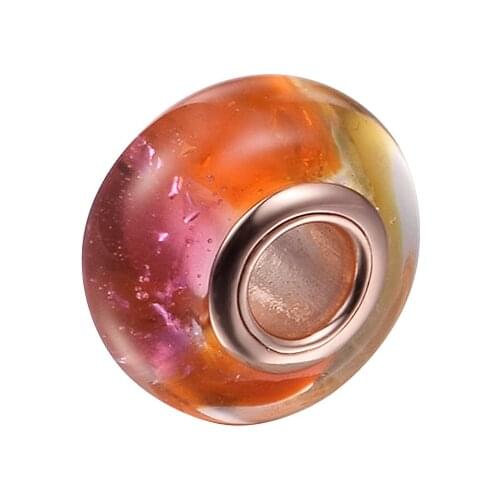 Fit Pandora Bracelets Glittering Sunset Murano Charms 925 Original Sterling Silver Beads for Jewelry Making DIY Women Berloque