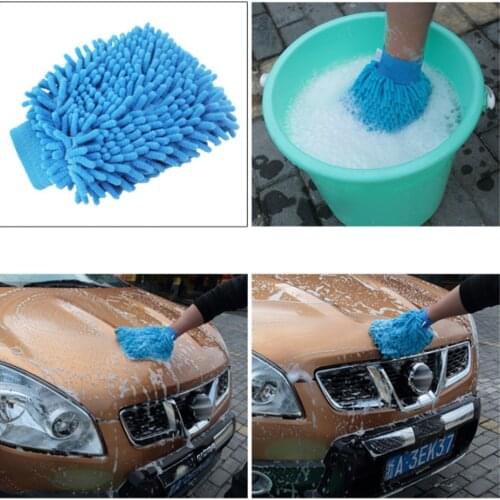 Color Random Mitt Chenille Car Window Washing Home Cleaning Cloth Duster Towel Gloves Wash Tool