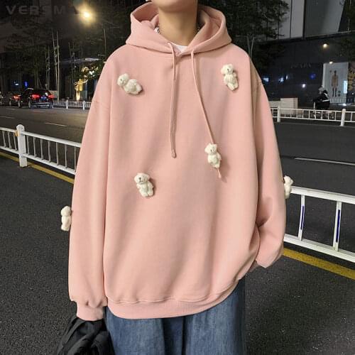 VERSMA Korean Stylish Hooded Kpop Kawaii University Hoodie Sweatshirt Streetwear Oversized Couple Hoodies Men Women Dropshipping