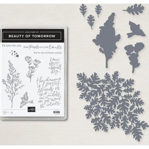 BEAUTY OF TOMORROW Stencil For Scrapbooking DIY Decoration Paper Card Embossing Handmade Craft Die Clear Stamp And Cutting Dies