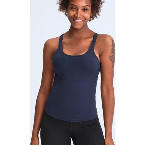 Inner Padded Fitness Running Exercise Crop Tank Tops Women Four-ways Stretchy Sport Workout Gym Vest Crop Tops