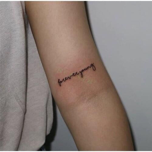 Waterproof Temporary Tattoo Sticker Lovely Cute Line Letters Design Tatto Flash Tatoo Fake Tattoos for Kids Men Women