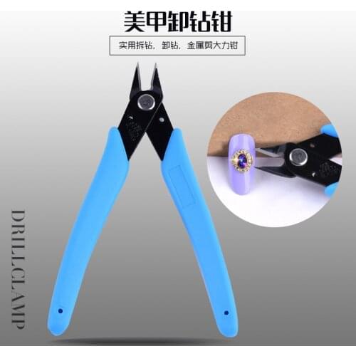 High Quality Safe Usage Nail Pliers Tear Diamond Drill Gripper Metal Small Mini Nail Crystal Rhinstone Grippers Nail Salon Tools