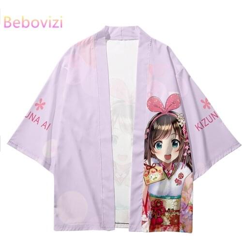 Plus Size Kawaii Cartoon Anime Beach Japanese Style Kimono Streetwear Men Women Cardigan Cosplay Haori Yukata Harajuku Top Robe