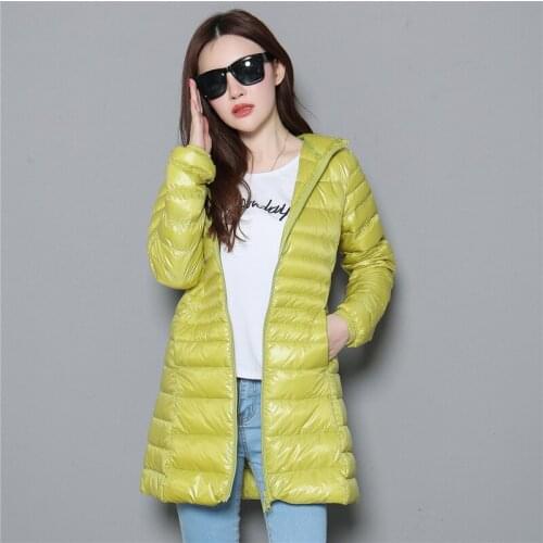 Winter Woman 90% White Duck Down Jacket Ultra Light Waterproof Hooded Long Coat Female New Portable Overcoat Brand Casual Parkas